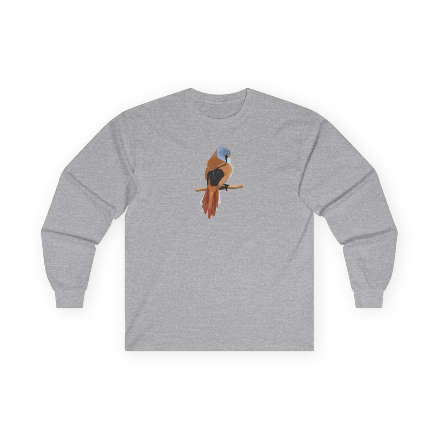 Bearded Reedling Birding & Birdwatching Bird Cotton Long Sleeve T-Shirt