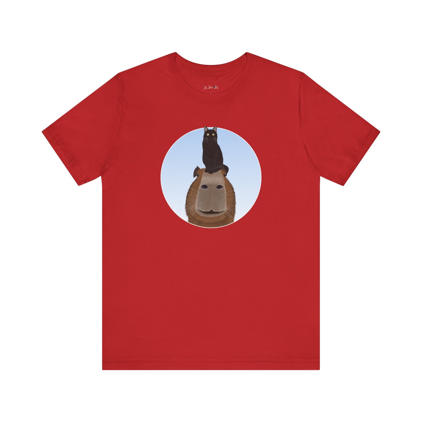 Capybara with Friendly Black Cat Funny T-Shirt