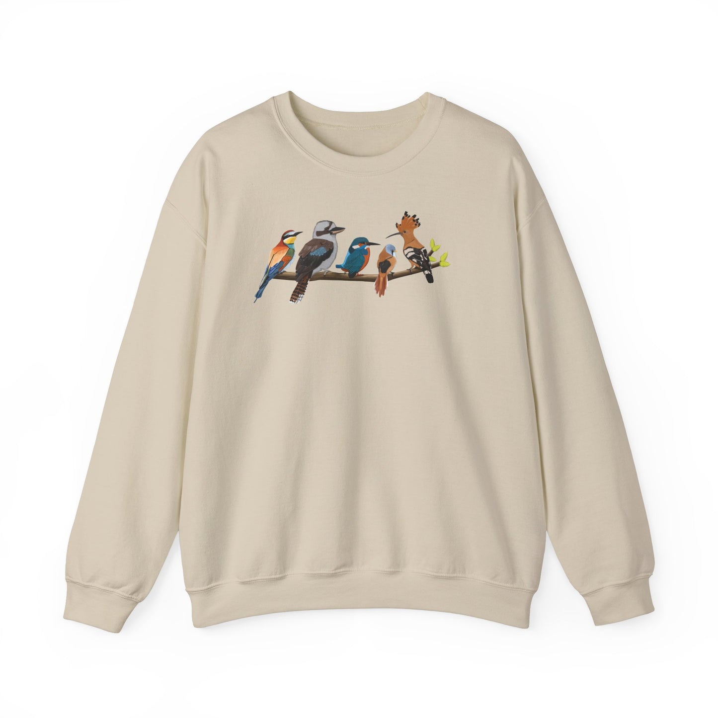 Vögel auf einem Ast Vogel Sweatshirt Wiedehopf Eisvogel Kookaburra