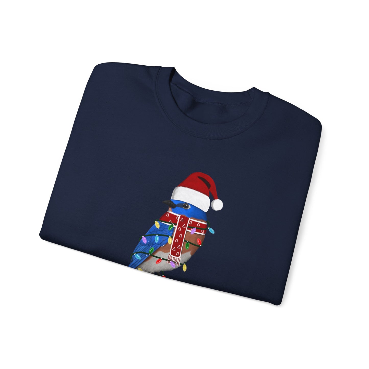 Bluebird with Fairy Lights Santa Claus Christmas Bird Sweatshirt