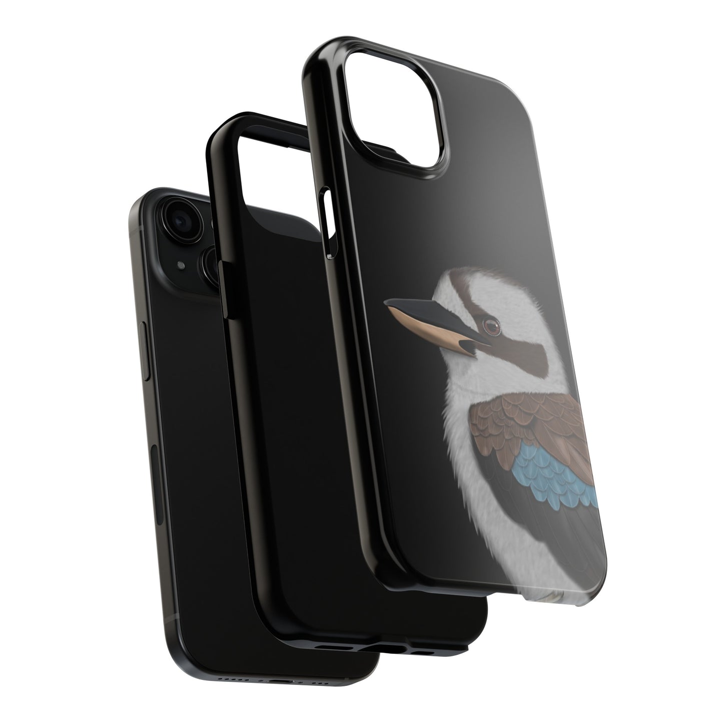 Kookaburra Bird Art Tough Phone Case Black