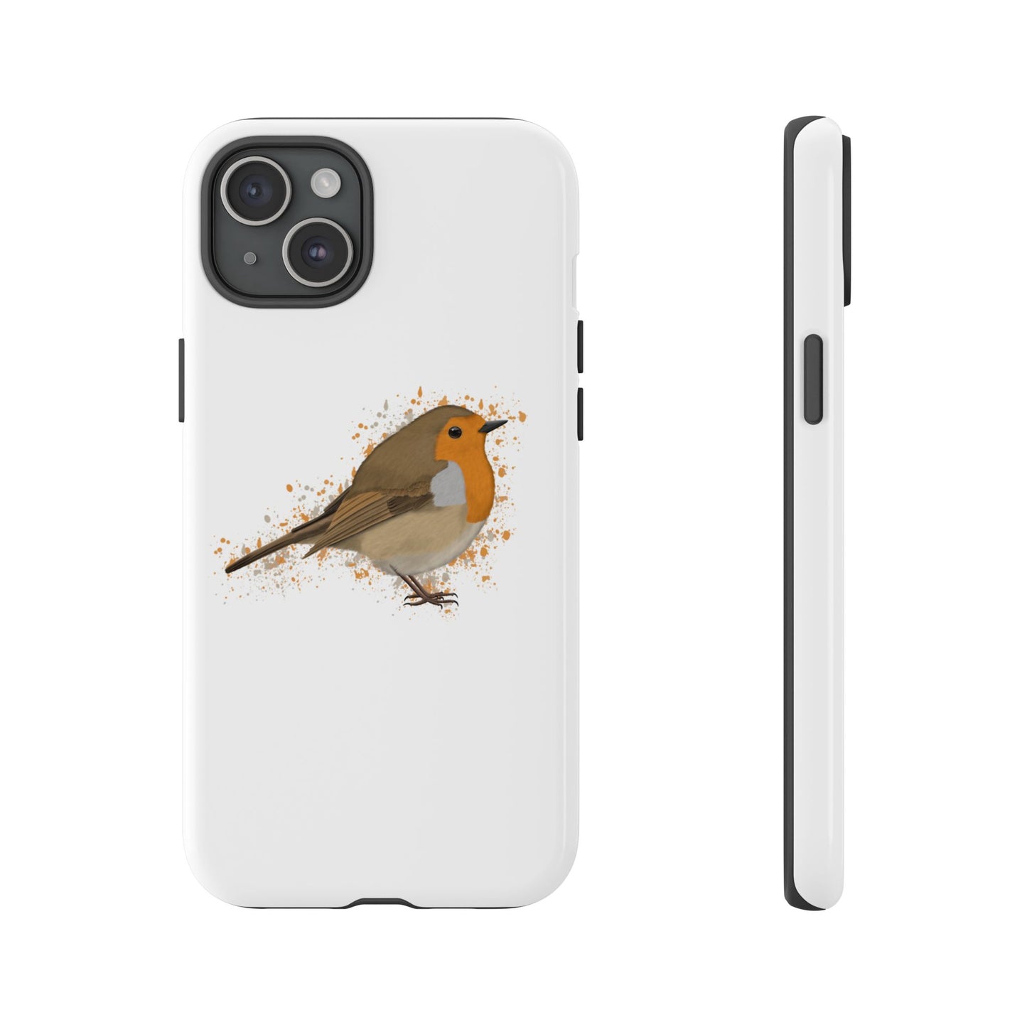 Rotkehlchen Vogel iPhone & Google Pixel Vogelmotiv Handyhülle Weiß