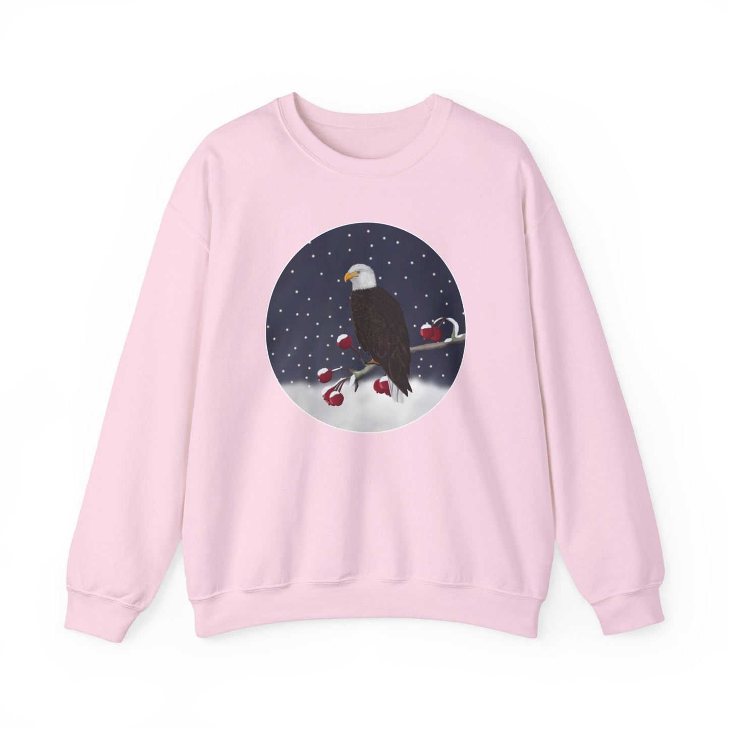Bald Eagle on a Winter Branch Birdwatcher Christmas Bird Sweatshirt