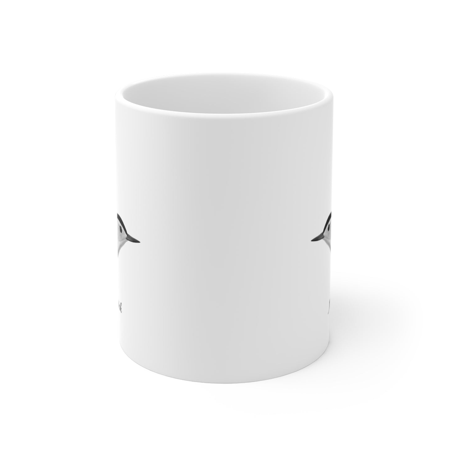 Nuthatch Bird Ceramic Mug Birdwatcher White