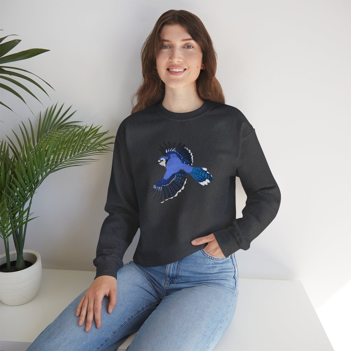 Blue Jay Bird Watcher Biologist Crewneck Sweatshirt