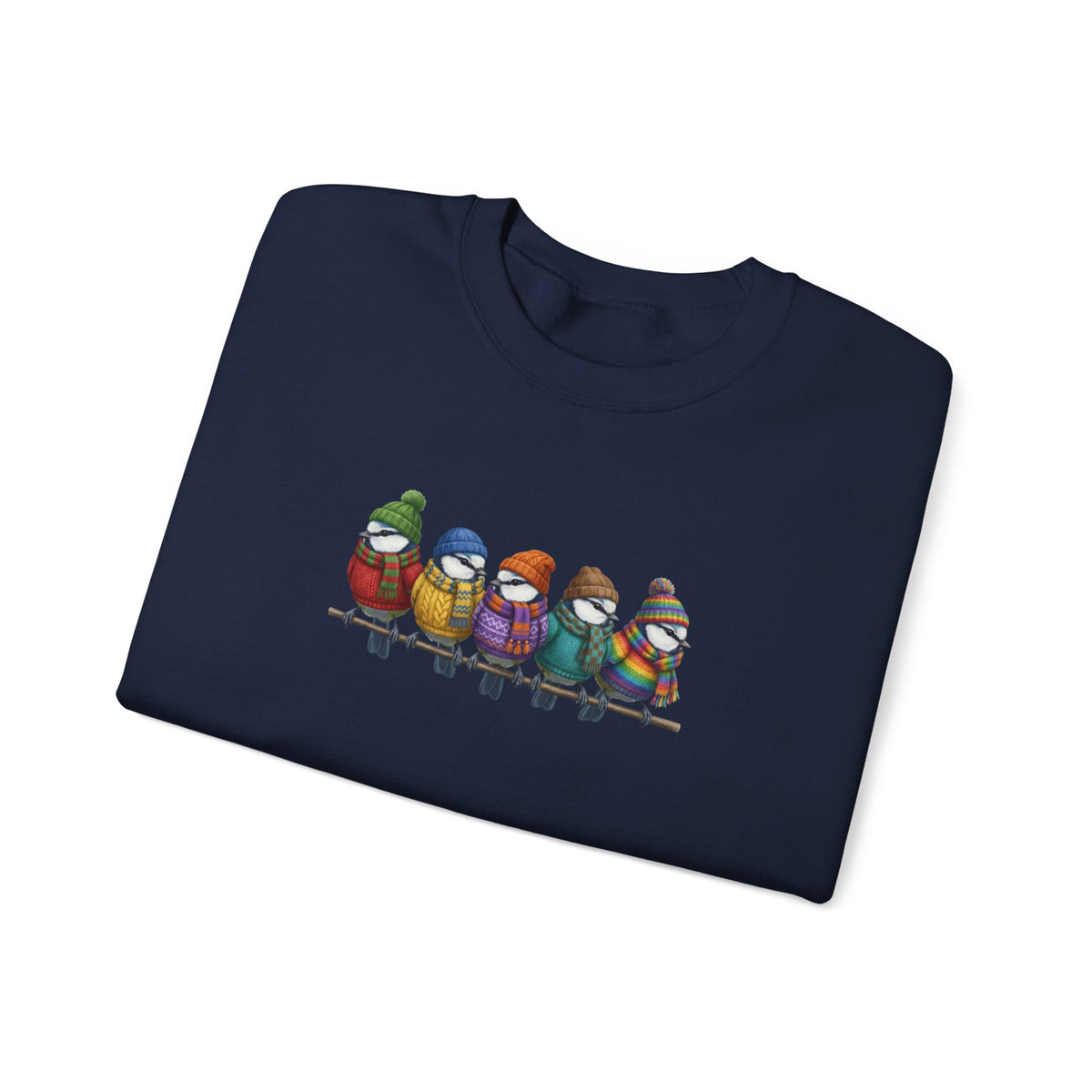 Blue Titmice Sweatshirt | Bird Watcher Crewneck | Unisex Songbirds Wearing Knit Gift for Bird Lovers
