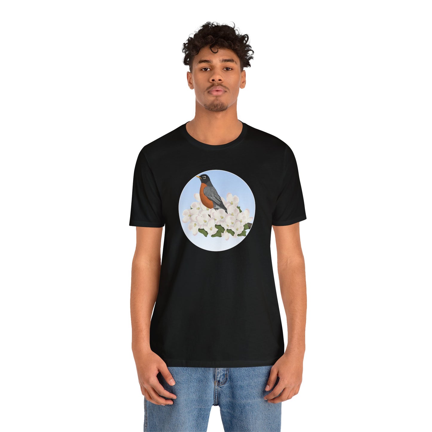 American Robin and Spring Apple Blossoms Bird T-Shirt