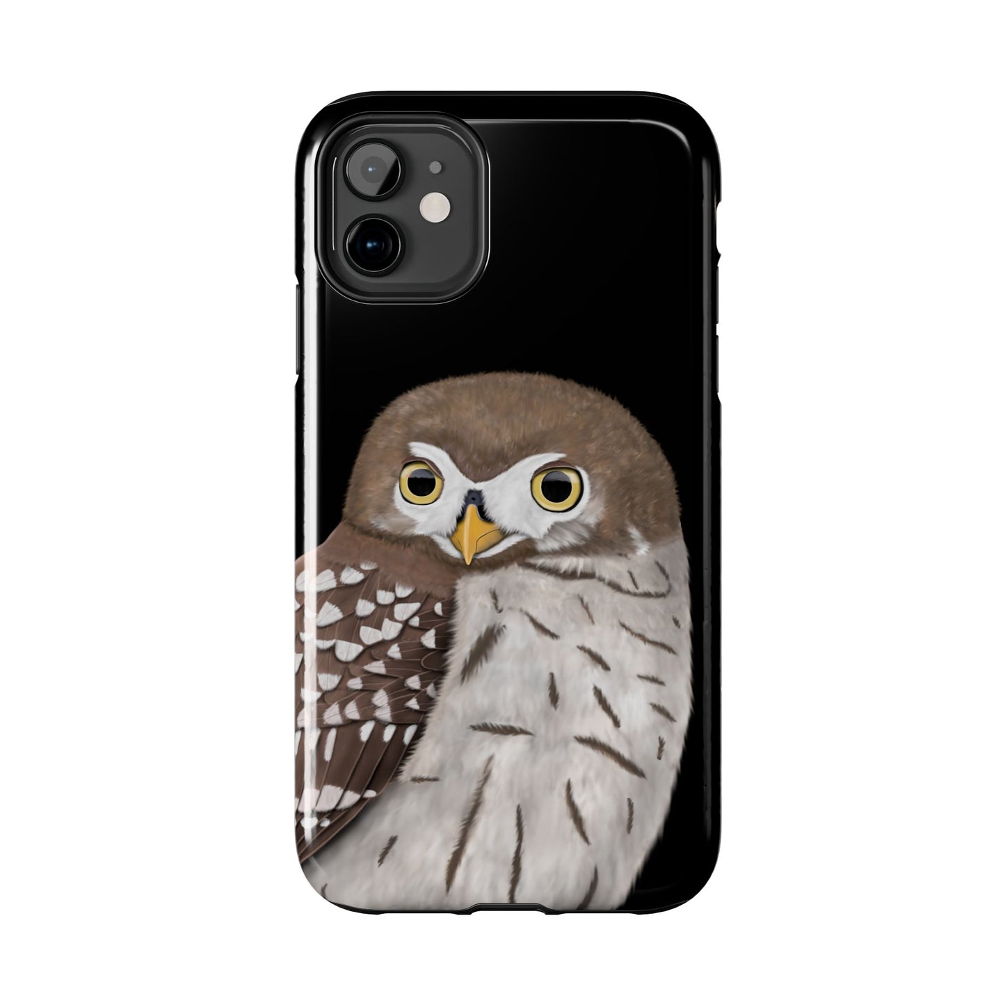 Owl Bird Art Tough Phone Case Black