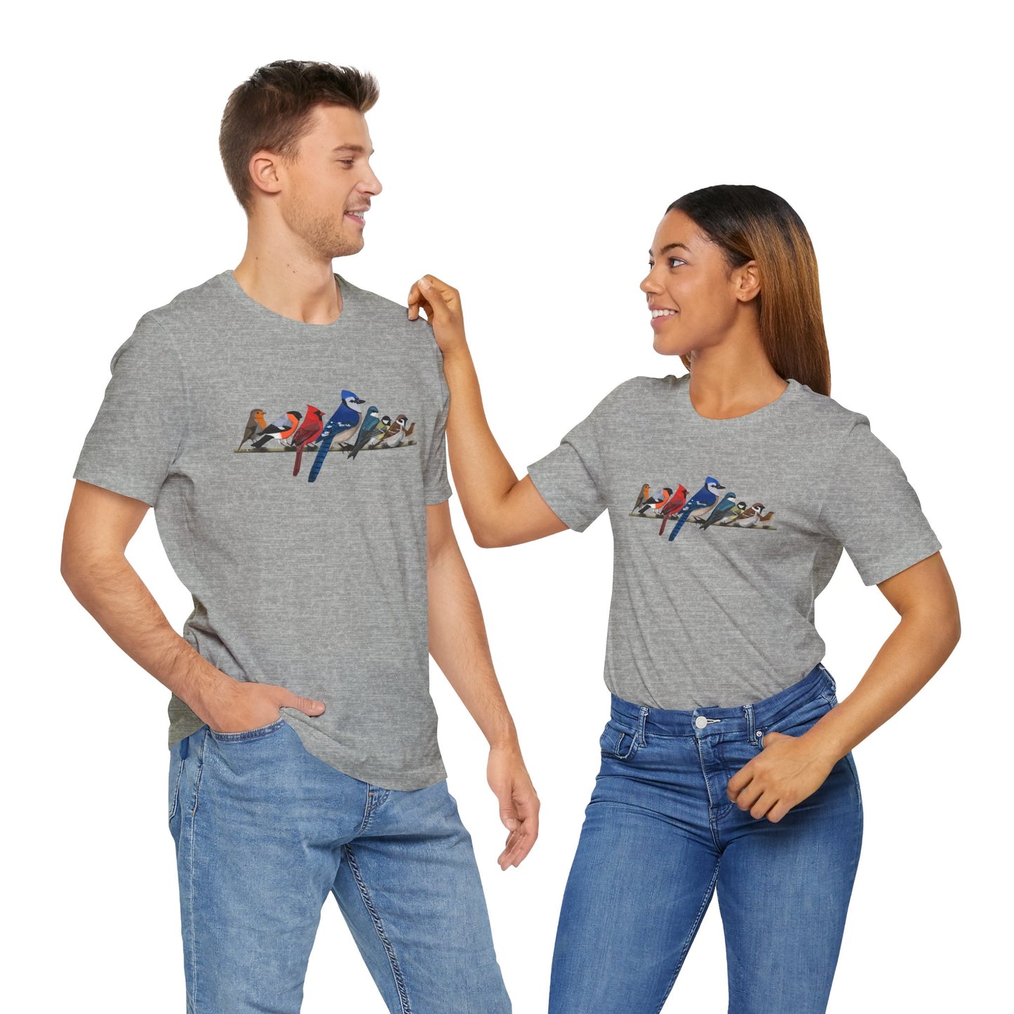 Blue Jay Cardinal Robin Garden Birds on a Branch Birding & Birdwatching Bird T-Shirt