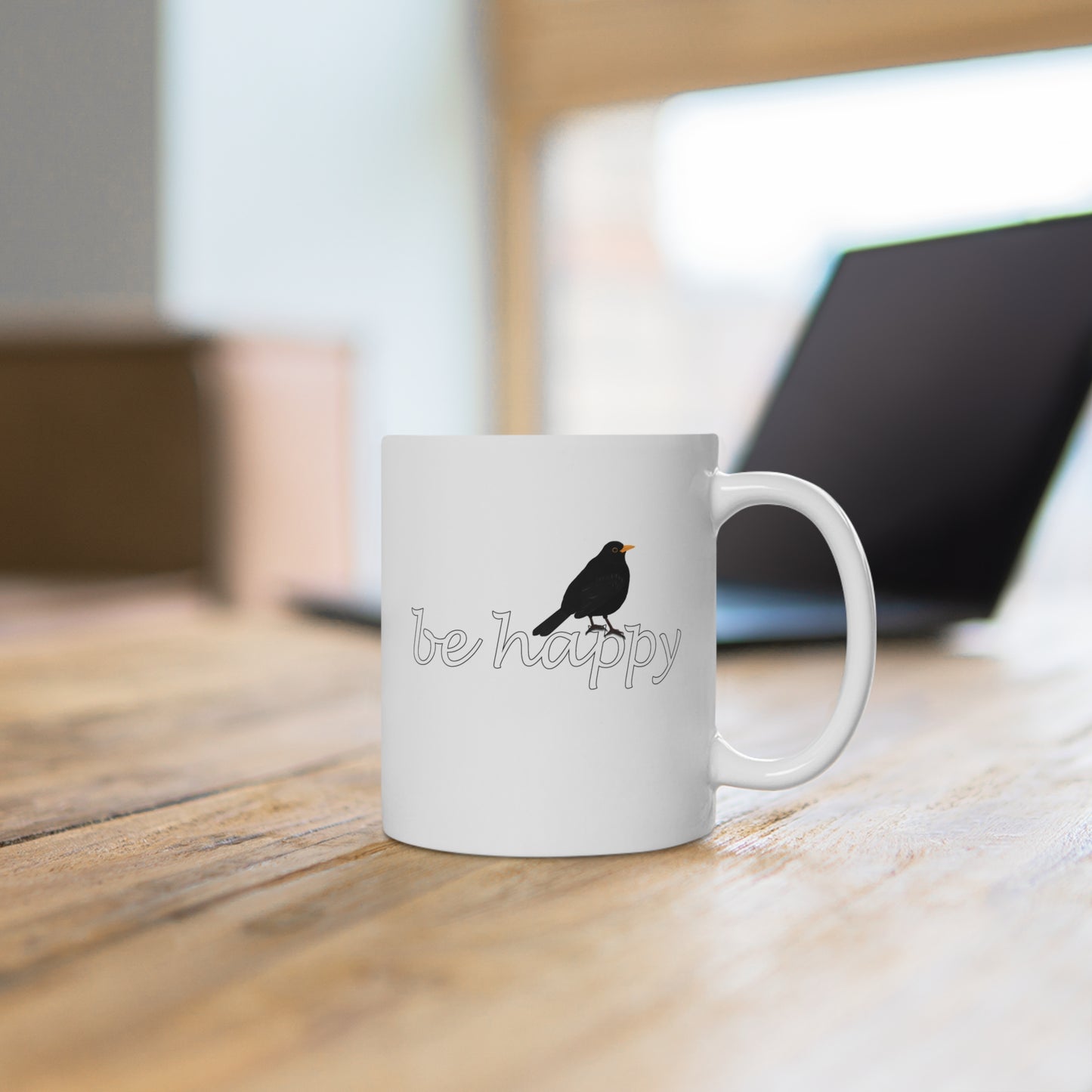 Amsel Be Happy Vogel Tasse für Vogelfreunde