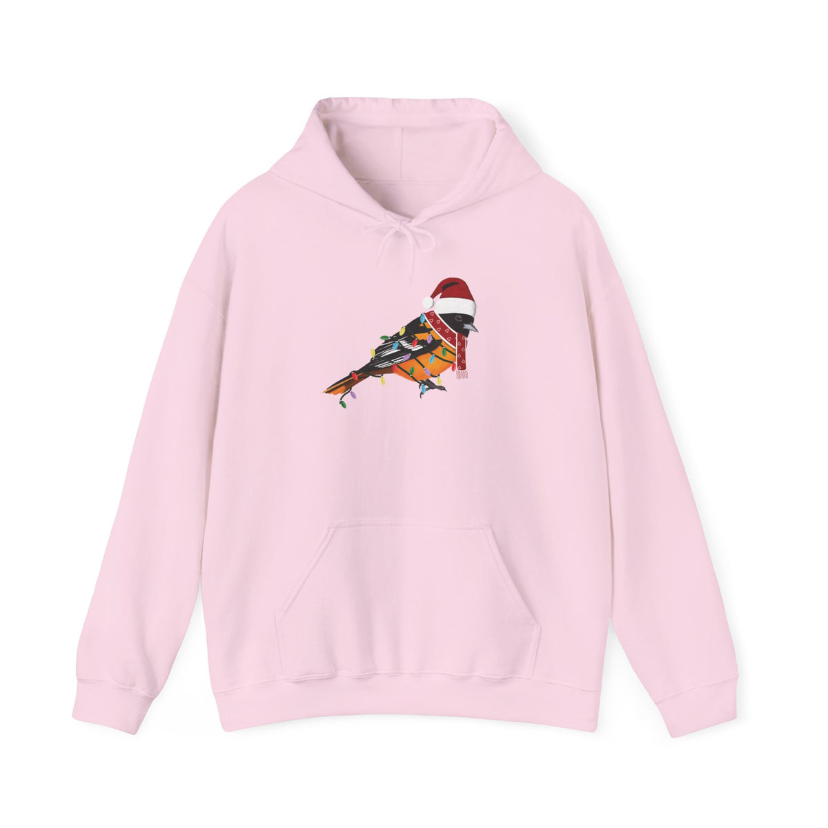 Baltimore Oriole with Fairy Lights Christmas Bird Hoodie –