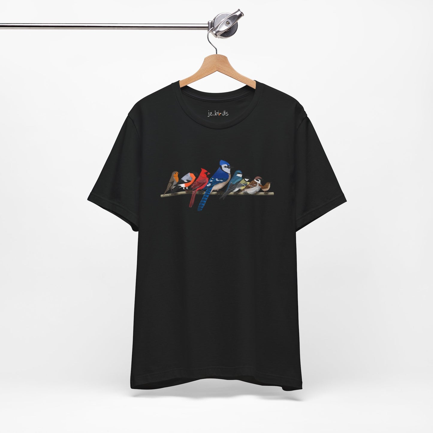 Blue Jay Cardinal Robin Garden Birds on a Branch Birding & Birdwatching Bird T-Shirt