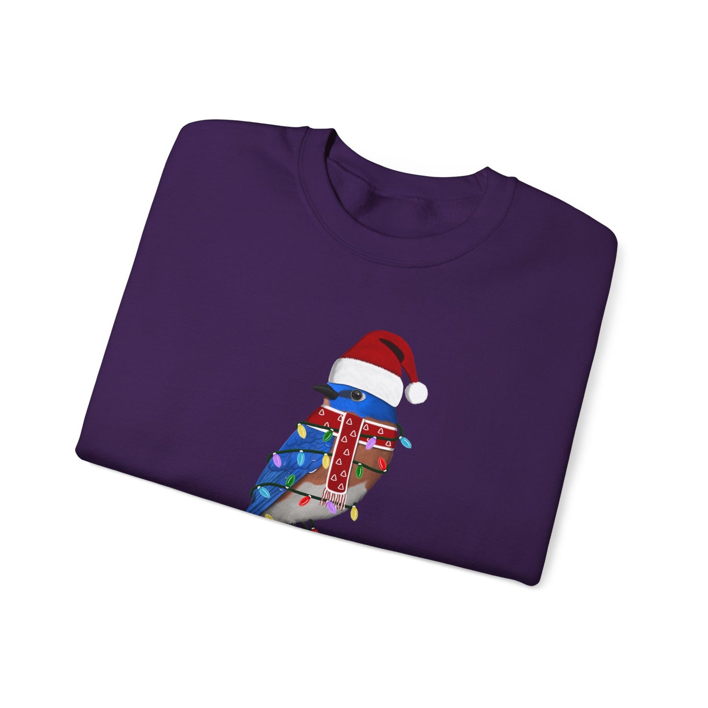 Bluebird with Fairy Lights Santa Claus Christmas Bird Sweatshirt