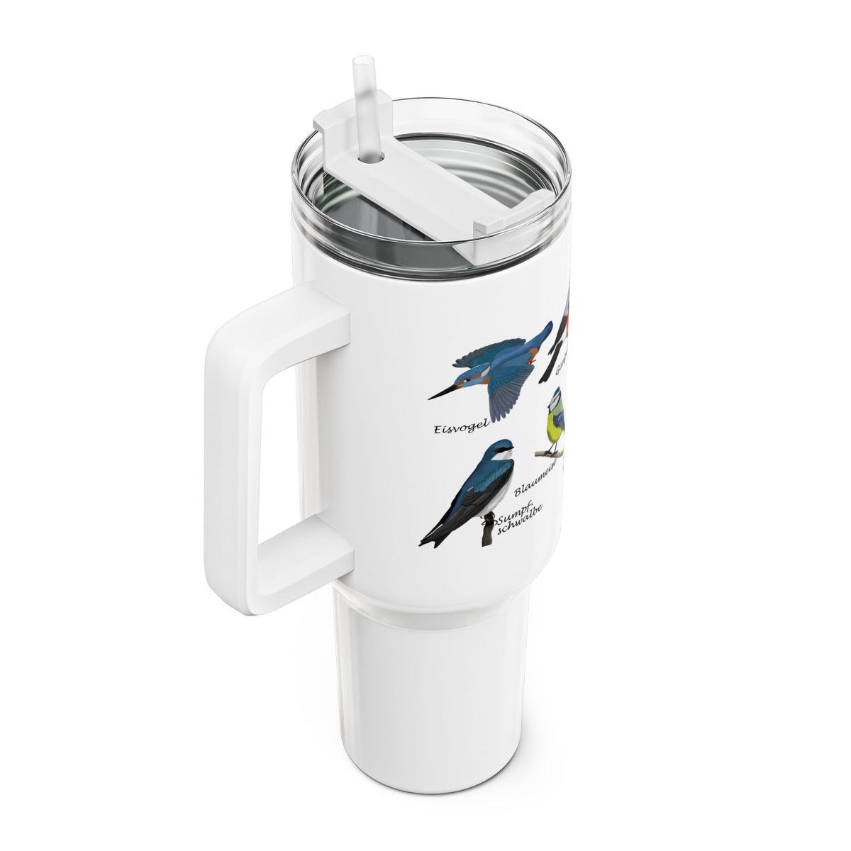 Gartenvögel Amsel Rotkehlchen Buntspecht Thermo-Tumbler 40oz (1,2L) – Edelstahl Isolierbecher für Vogelbeobachter – tumbler,