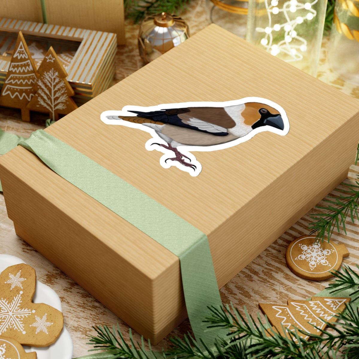 Hawfinch Bird Kiss-Cut Sticker - jz.birds