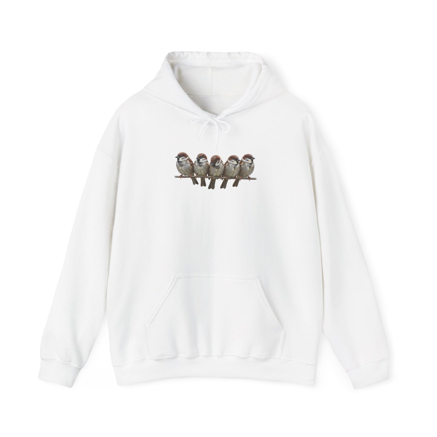 Spatzen auf einem Ast Vogel Hoodie - Kapuzenpullover für Vogelbeobachter & Naturliebhaber mit Vogelmotiv