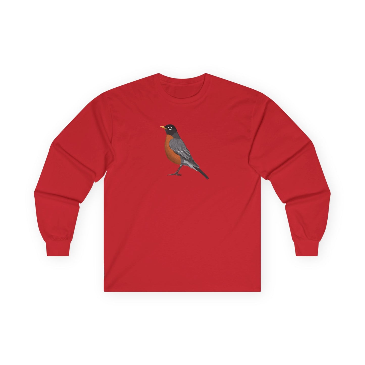 American Robin Birding & Birdwatching Bird Cotton Long Sleeve T-Shirt