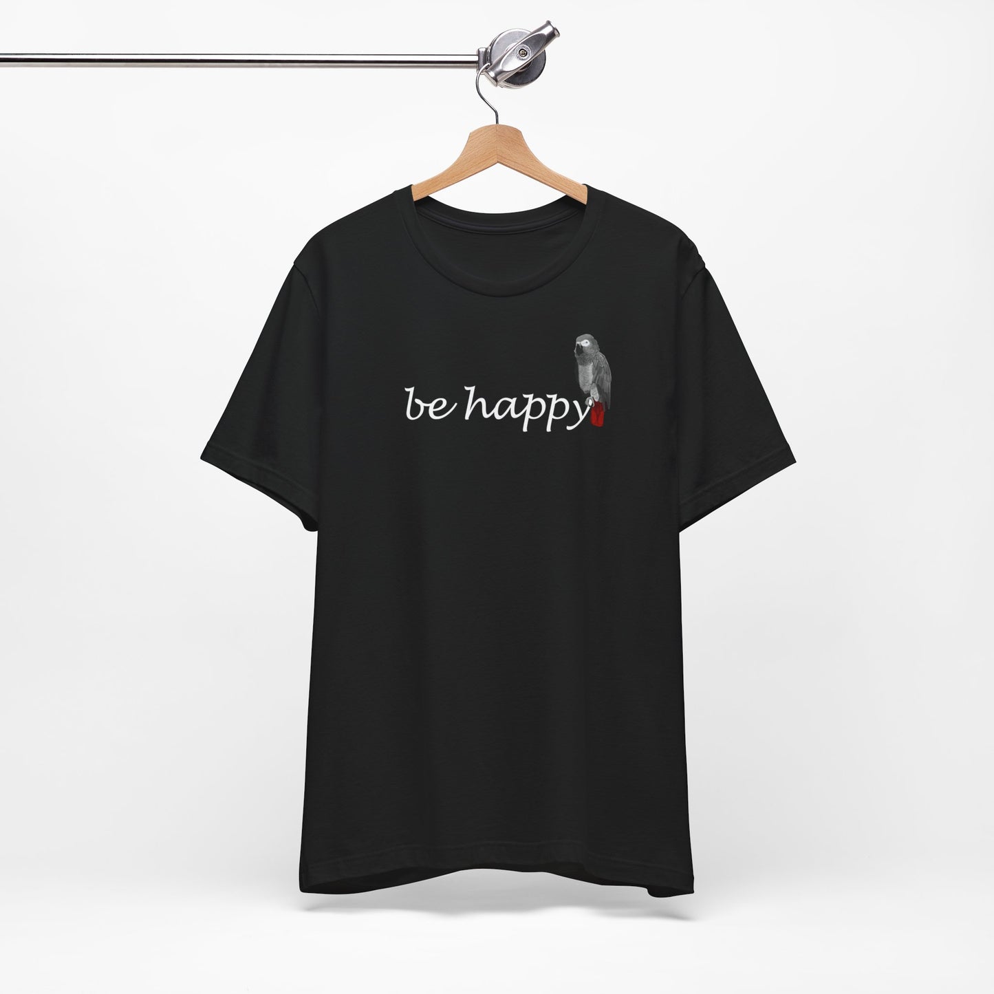 Graupapagei Be Happy Vogel T-Shirt für Vogelfreunde