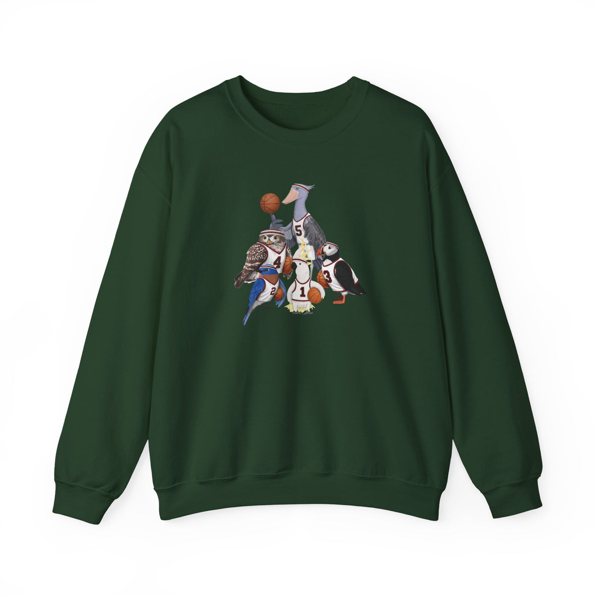 Funny Basketball Bird Sweatshirt | Watcher Crewneck Unisex Unique Hoops Fan Gift in Black