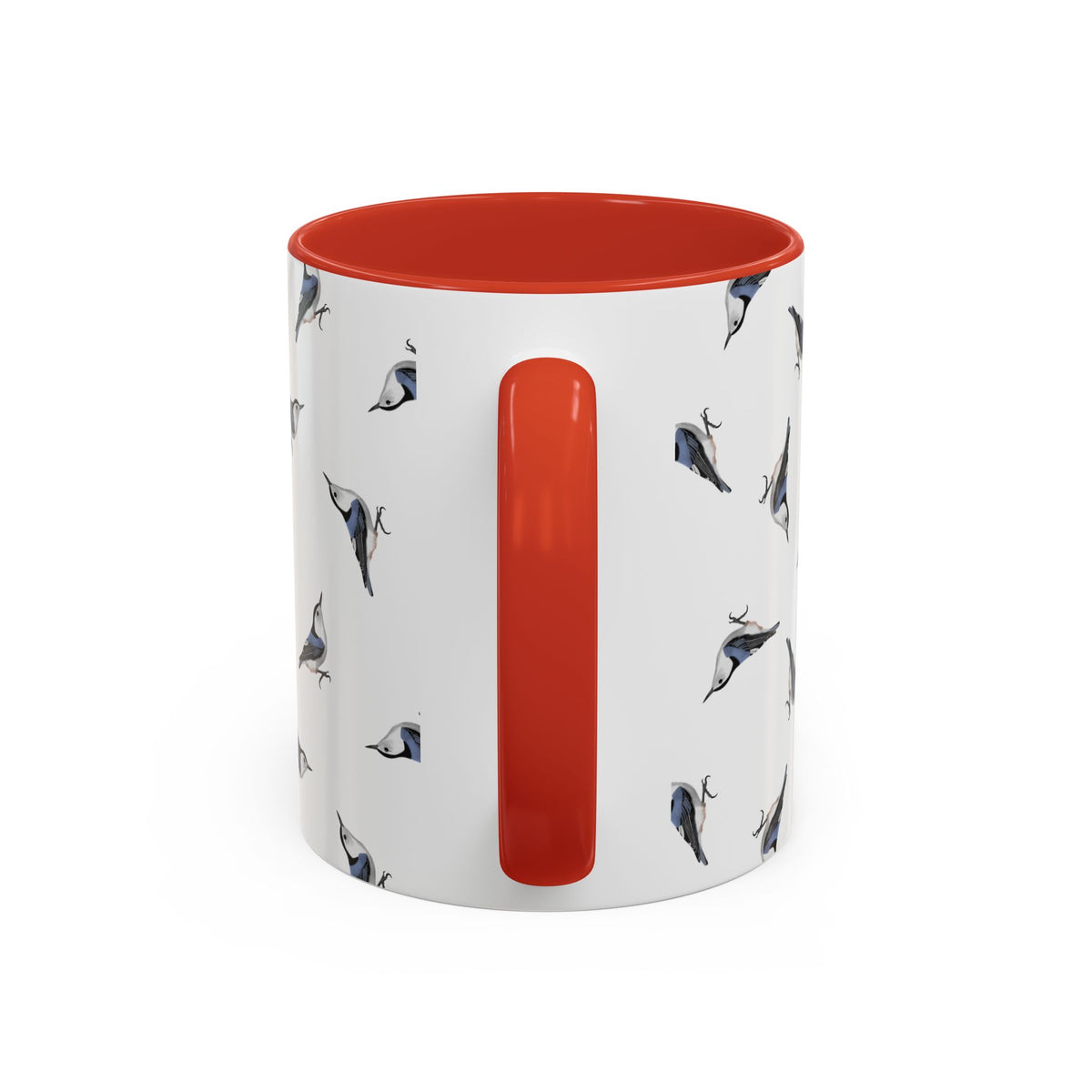 Nuthatch All-Over Pattern Accent Mug | Colorful Bird Lover Gift for Birdwatchers