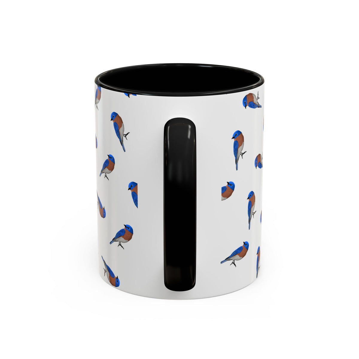 Bluebird All-Over Pattern Accent Mug | Colorful Bird Lover Gift for Birdwatchers