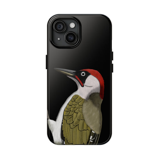 Green Woodpecker Bird Art Tough Phone Case Black