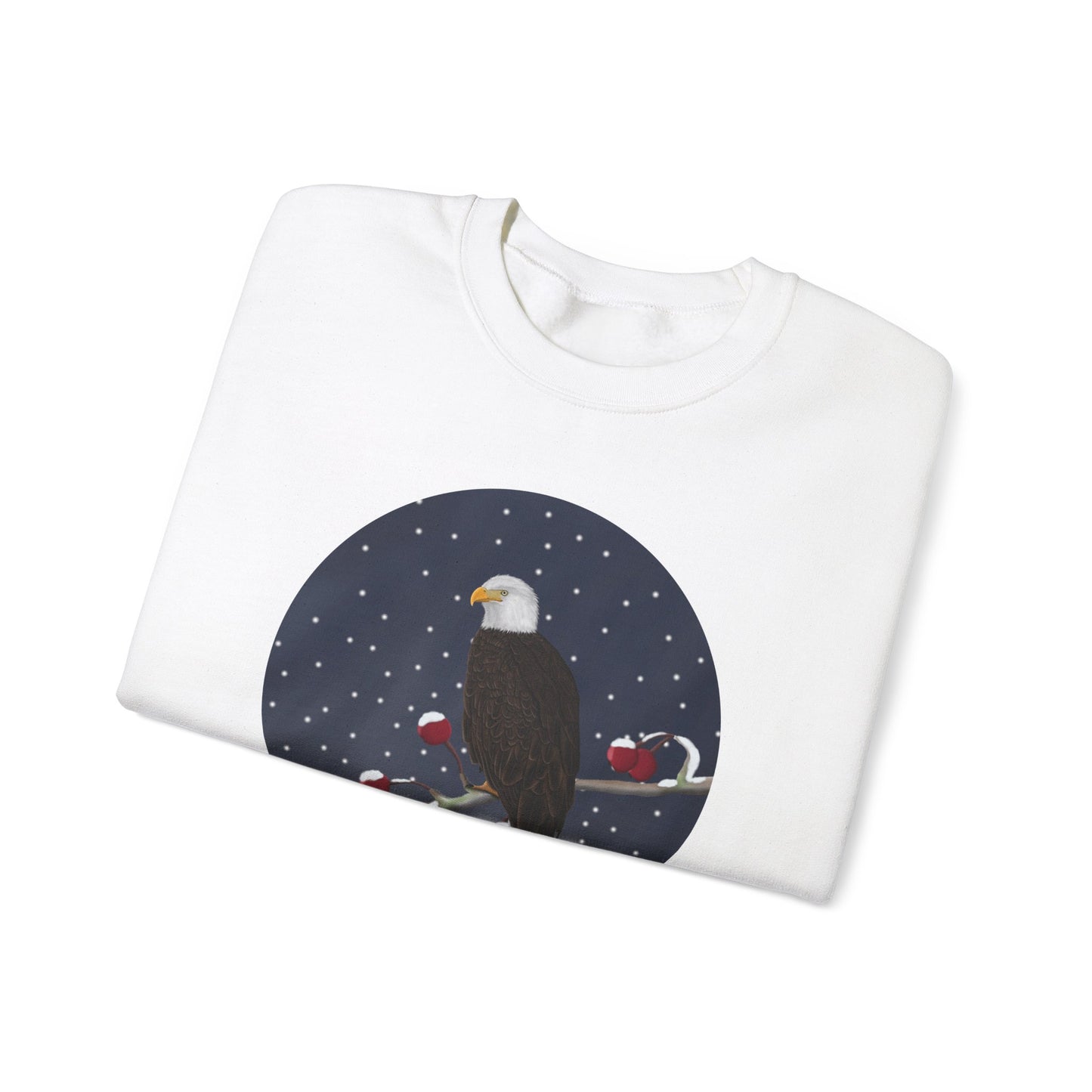 Bald Eagle on a Winter Branch Birdwatcher Christmas Bird Sweatshirt