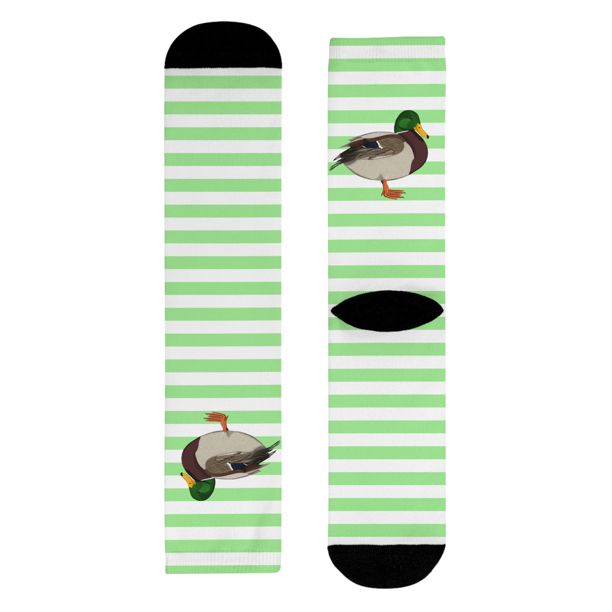 Ente Vogel Socken – mit Grün Weißen Streifen für Vogelfreunde & Vogelbeobachter
