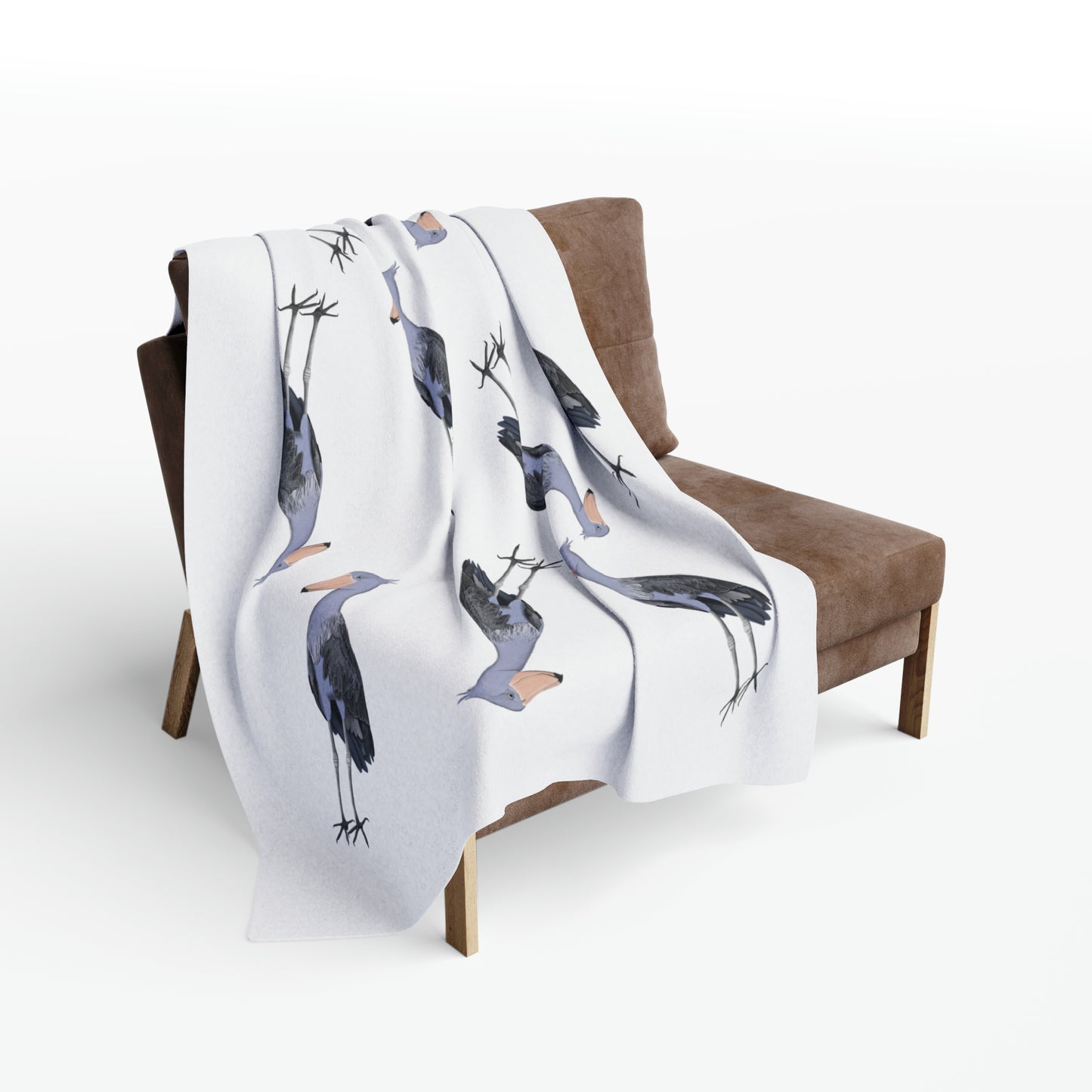 Shoebill Bird Arctic Fleece Blanket White