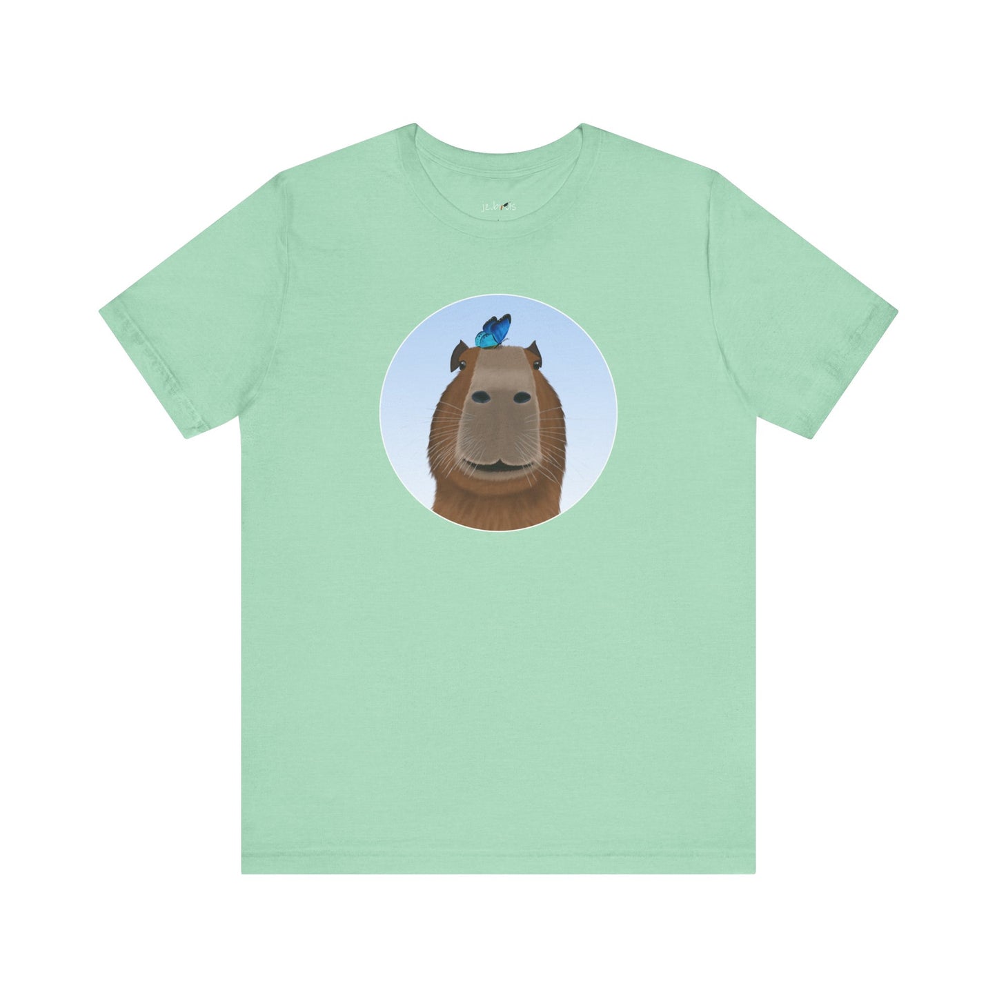 Capybara with Butterfly Friend on Head Funny T-Shirt