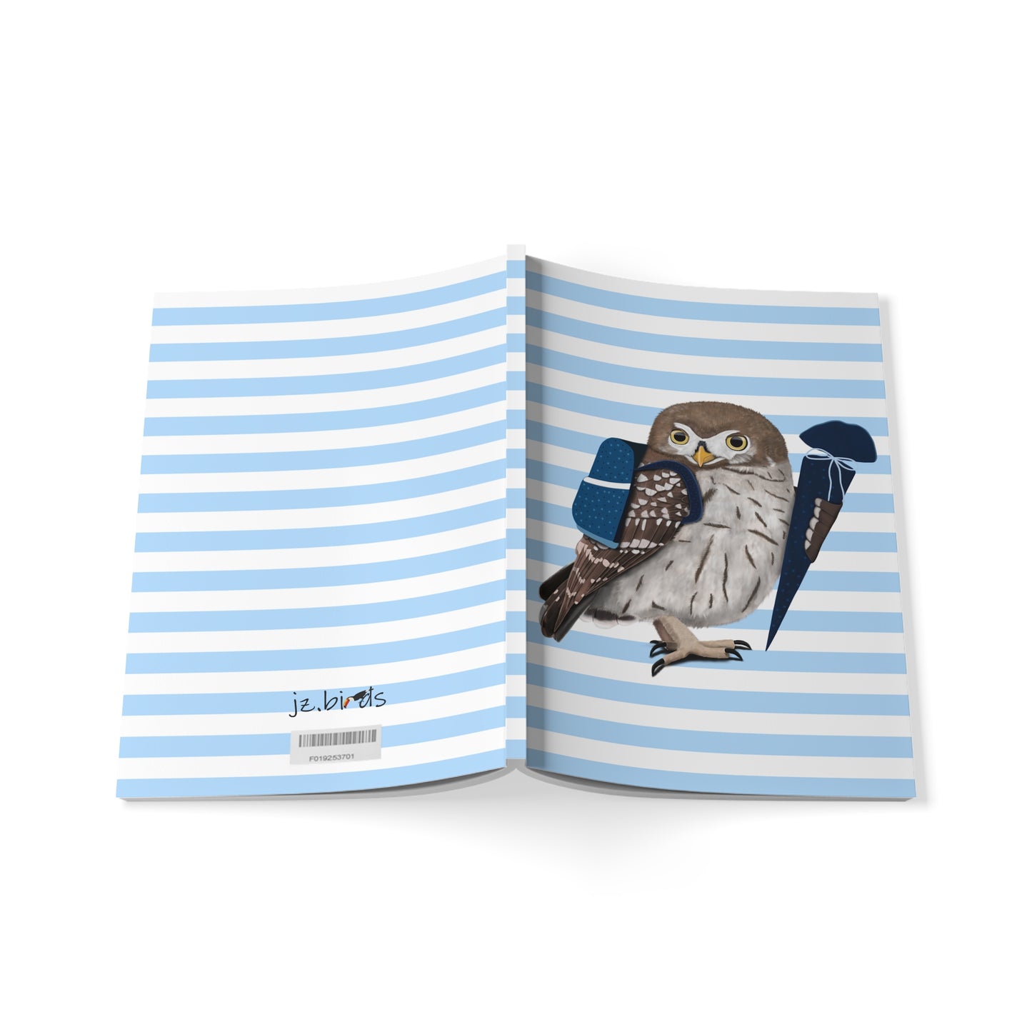 Eule Notizbuch Geschenk zur Einschulung A5 Softcover 150 Seiten Liniert