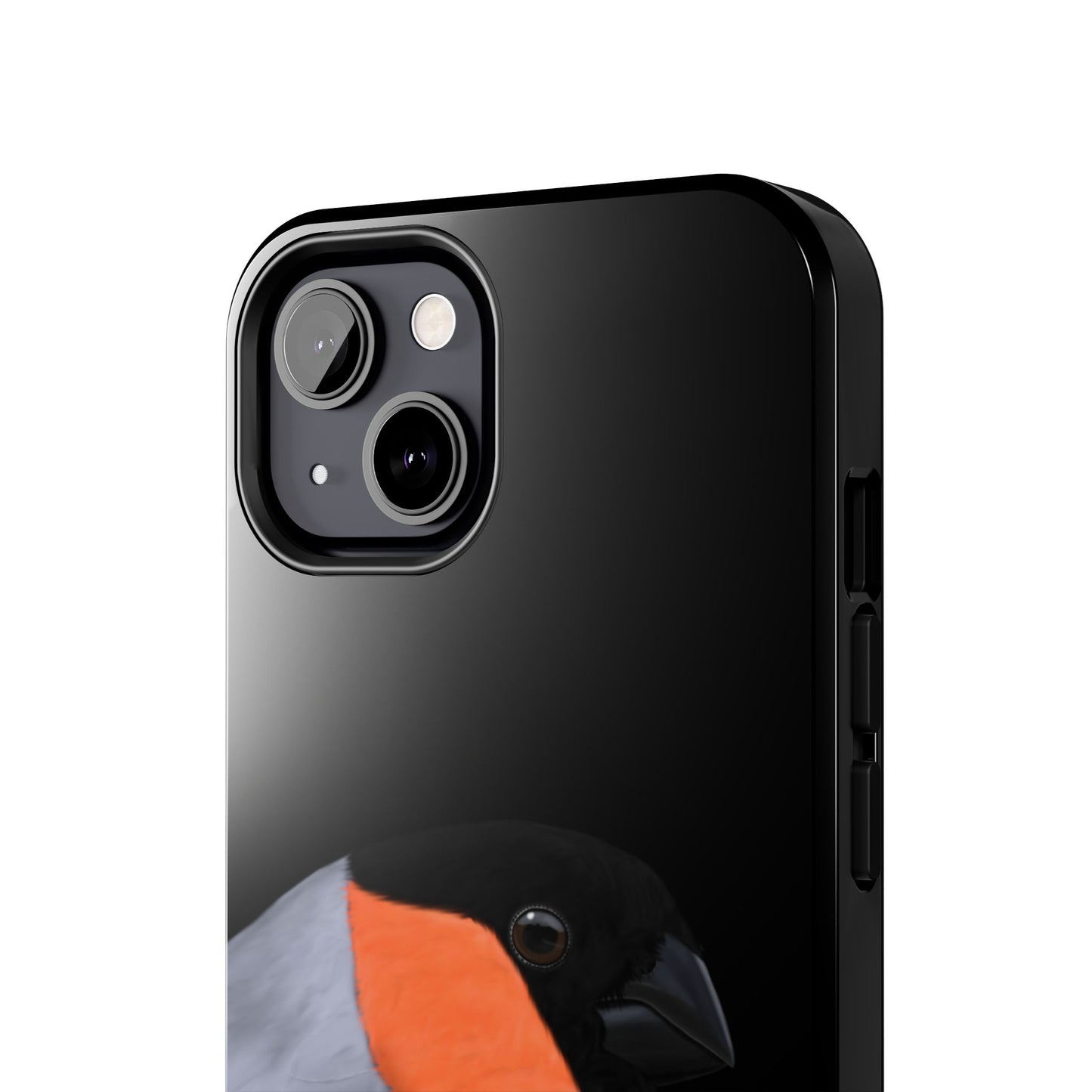 Bullfinch Bird Art Tough Phone Case Black