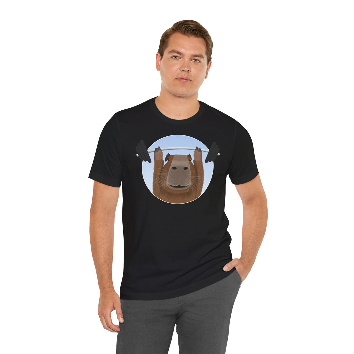 Capybara mit Hantel Gym Workout T-Shirt