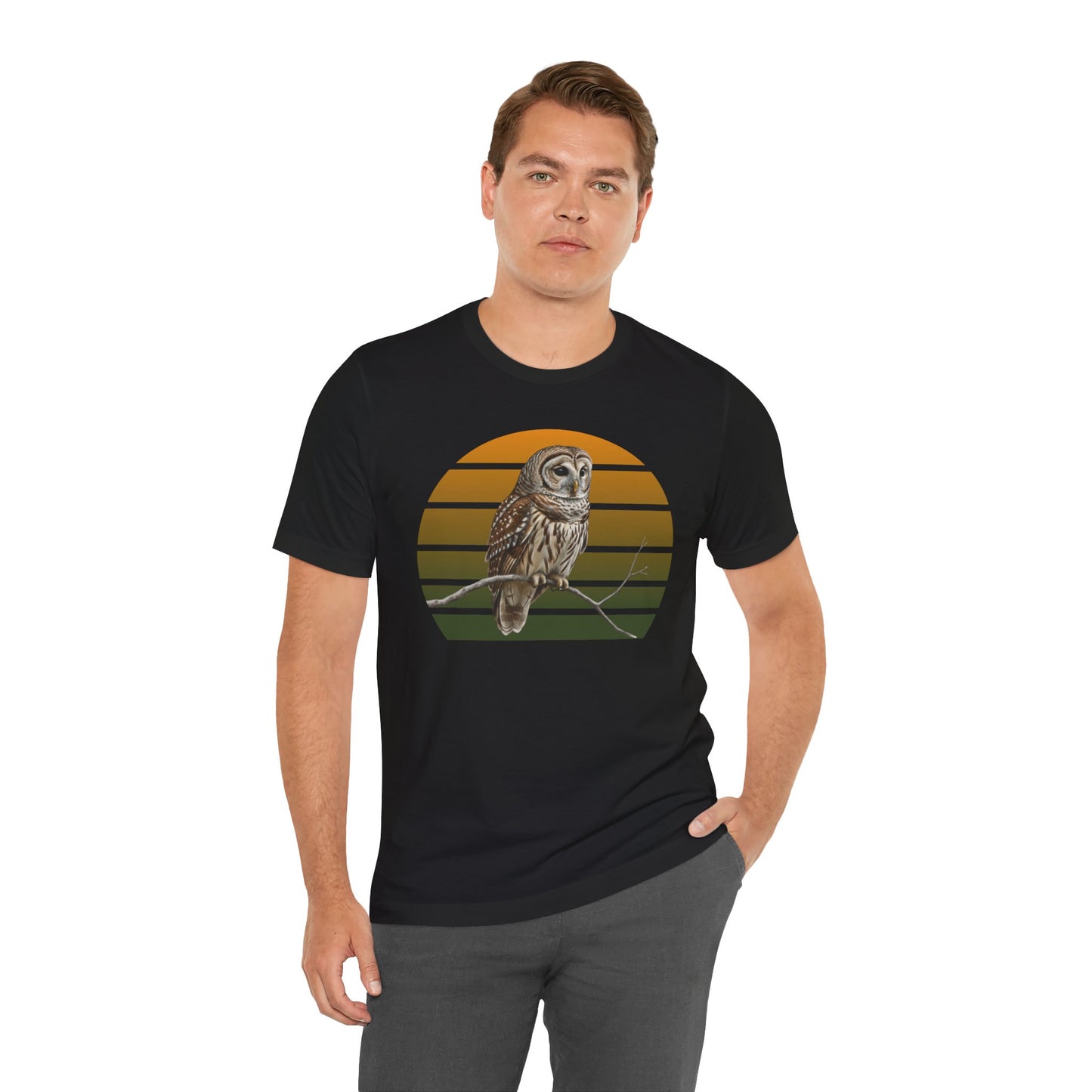 Barred Owl T-Shirt | Unisex Retail Fit Bird Lover Tee | Wildlife Birder Gift