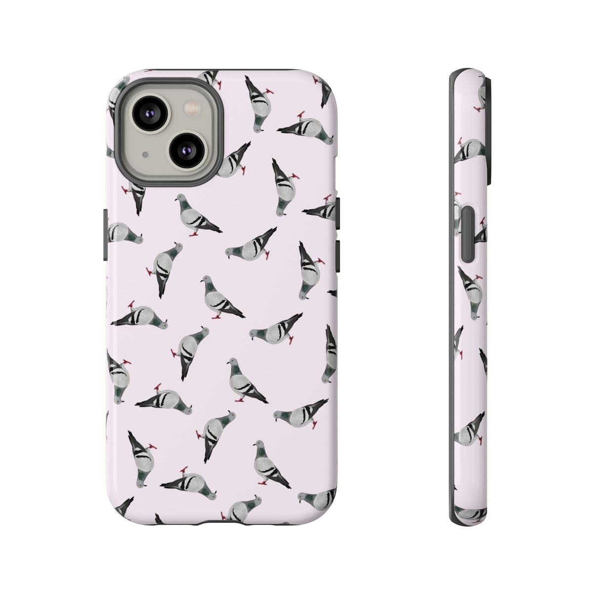 Coque de téléphone portable rose avec motif de colombe | Motif d'oiseau pour iPhone et Google Pixel