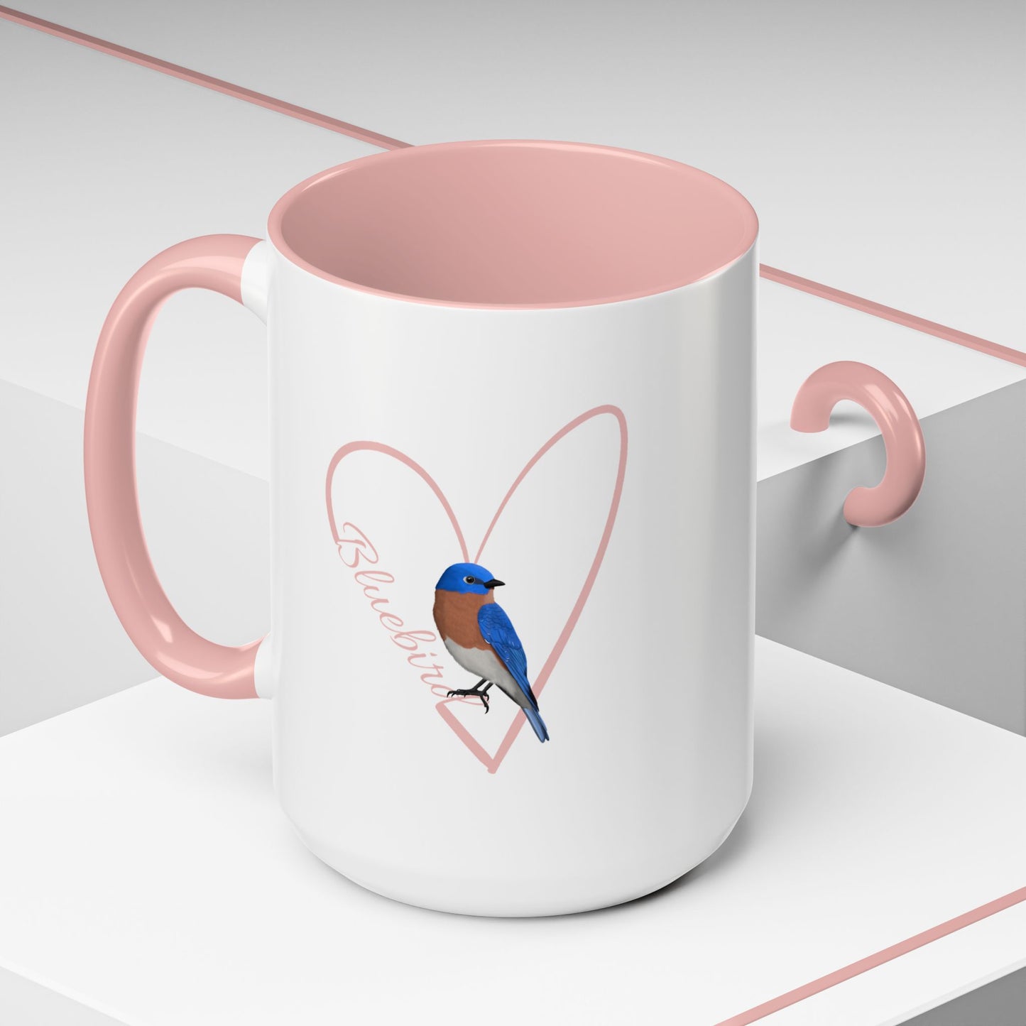 Bluebird Mug Bird with Heart for Bird Lovers