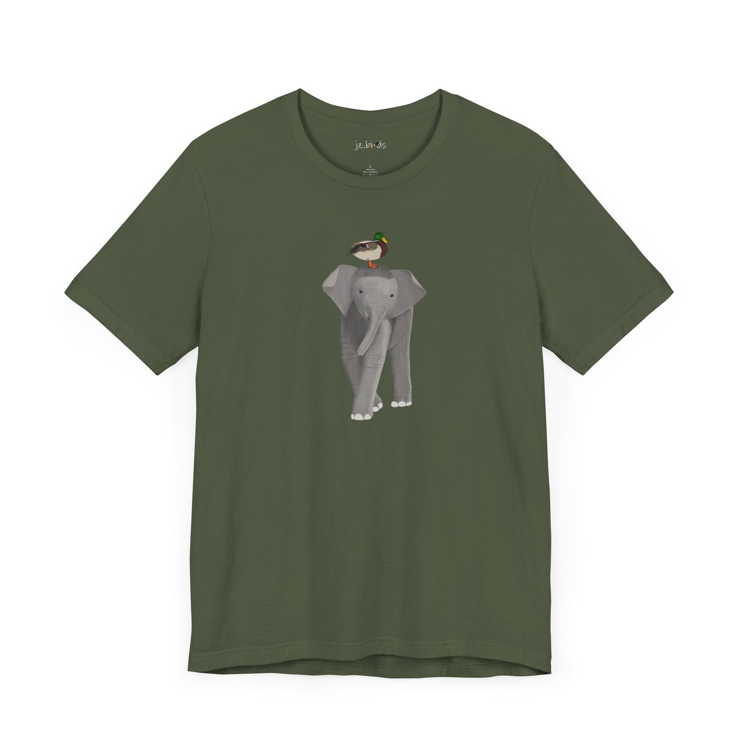 Elephant with Mallard Duck Birds Birding & Birdwatching T-Shirt