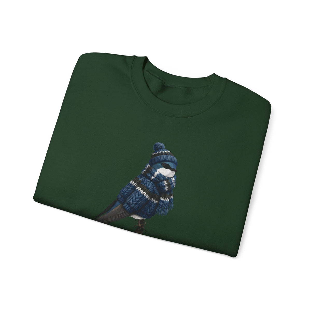 Tree Swallow Winter Sweatshirt | Bird Watcher Crewneck | Unisex Songbirds Wearing Knit Gift for Bird Lovers
