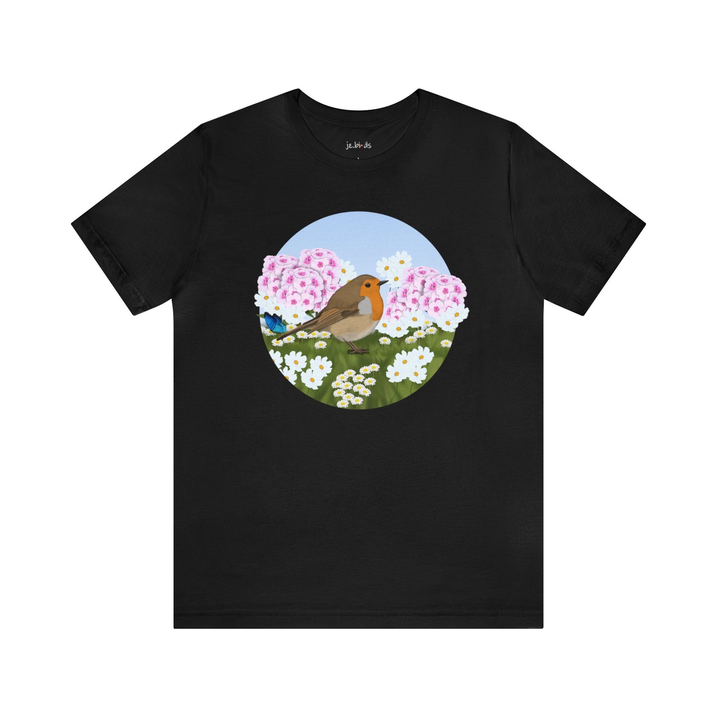 Robin and Summer Flowers Bird Tee