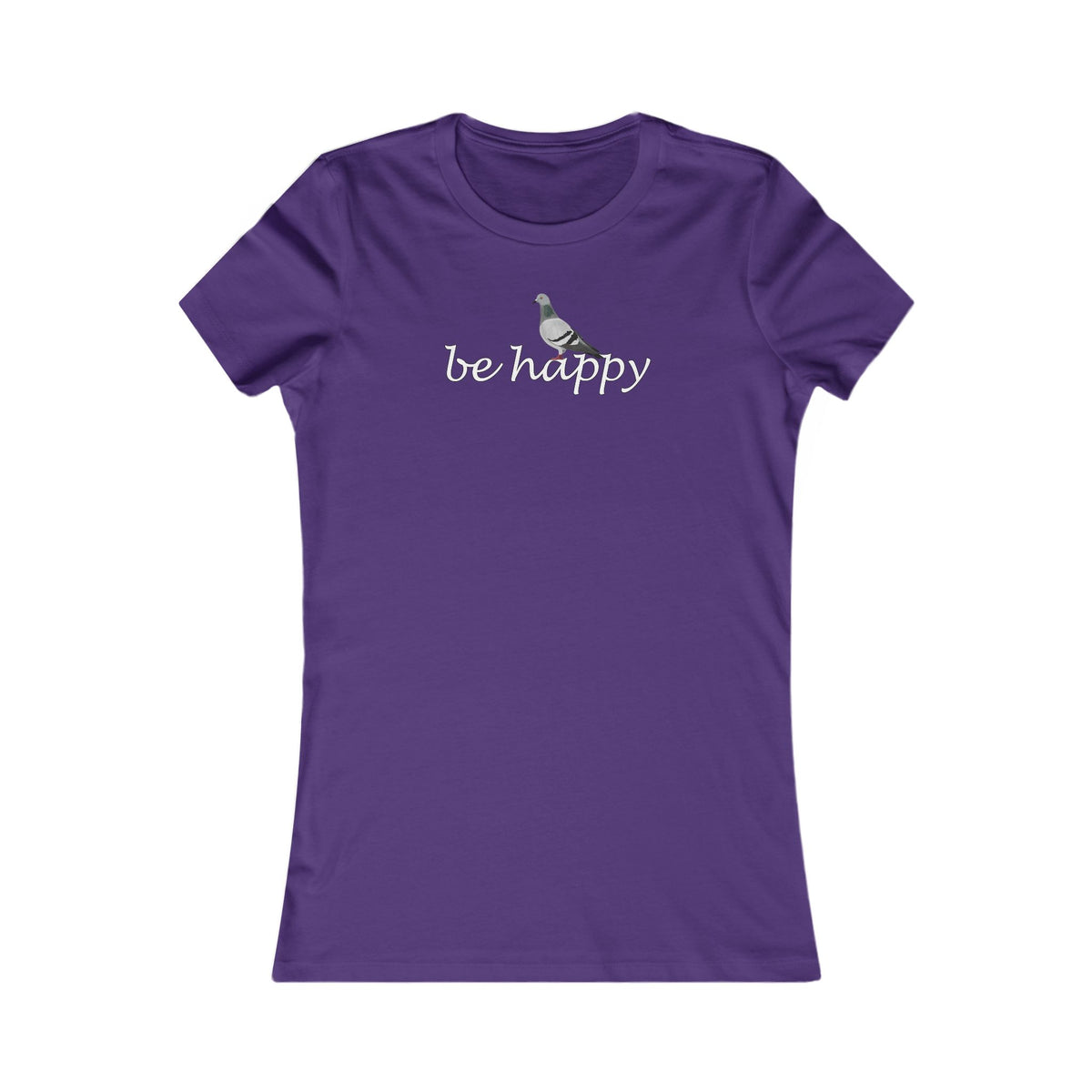 Taube Be Happy Vogel Frauen T-Shirt für Vogelfreundinnen – Bird Graphic Tee,