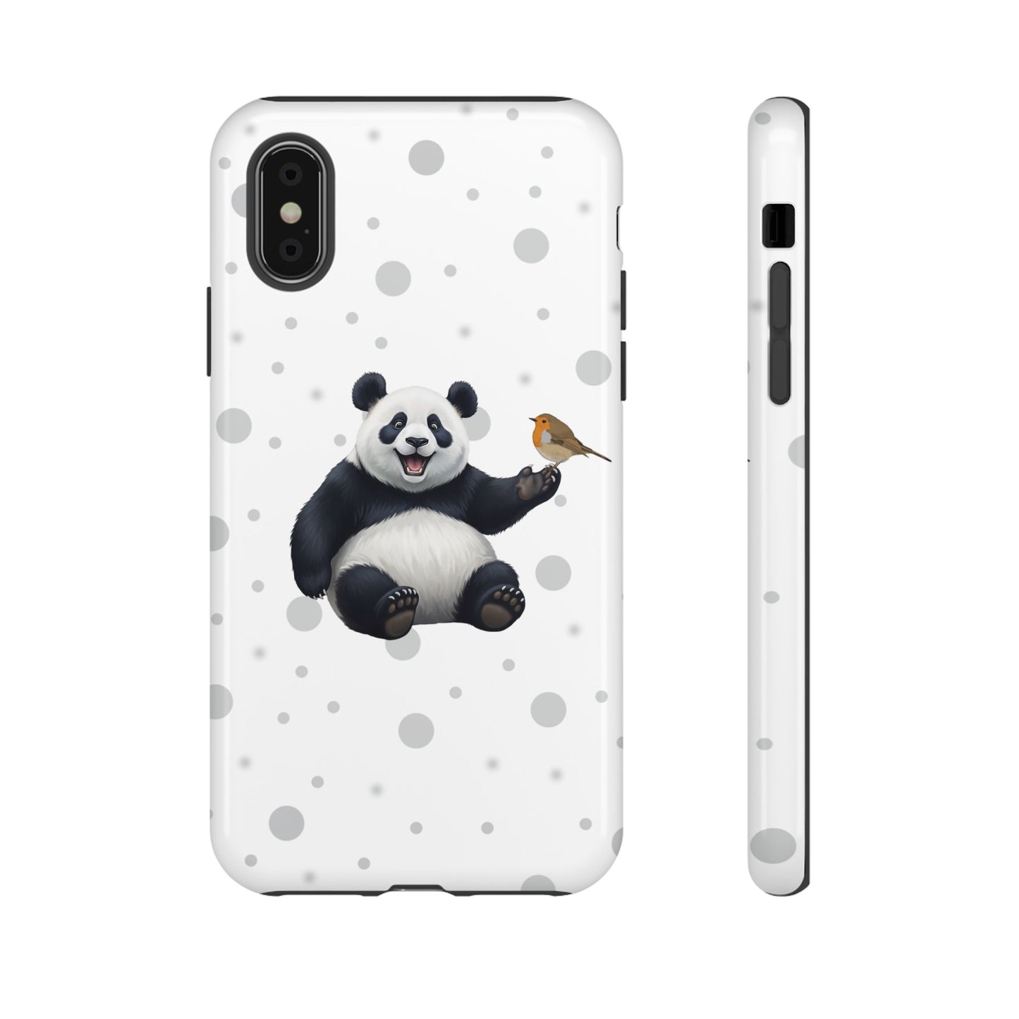 Rotkehlchen mit Panda iPhone & Google Pixel Tiermotiv Handyhülle - Tierisch guter Schutz