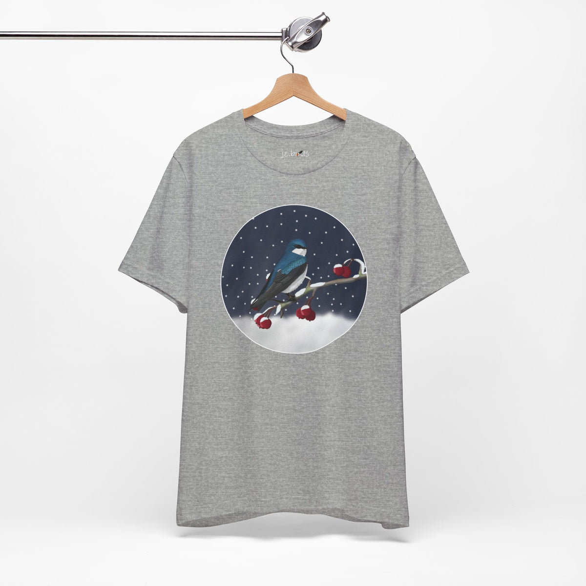 Tree Swallow on a Winter Branch Birdwatcher Christmas Bird T-Shirt