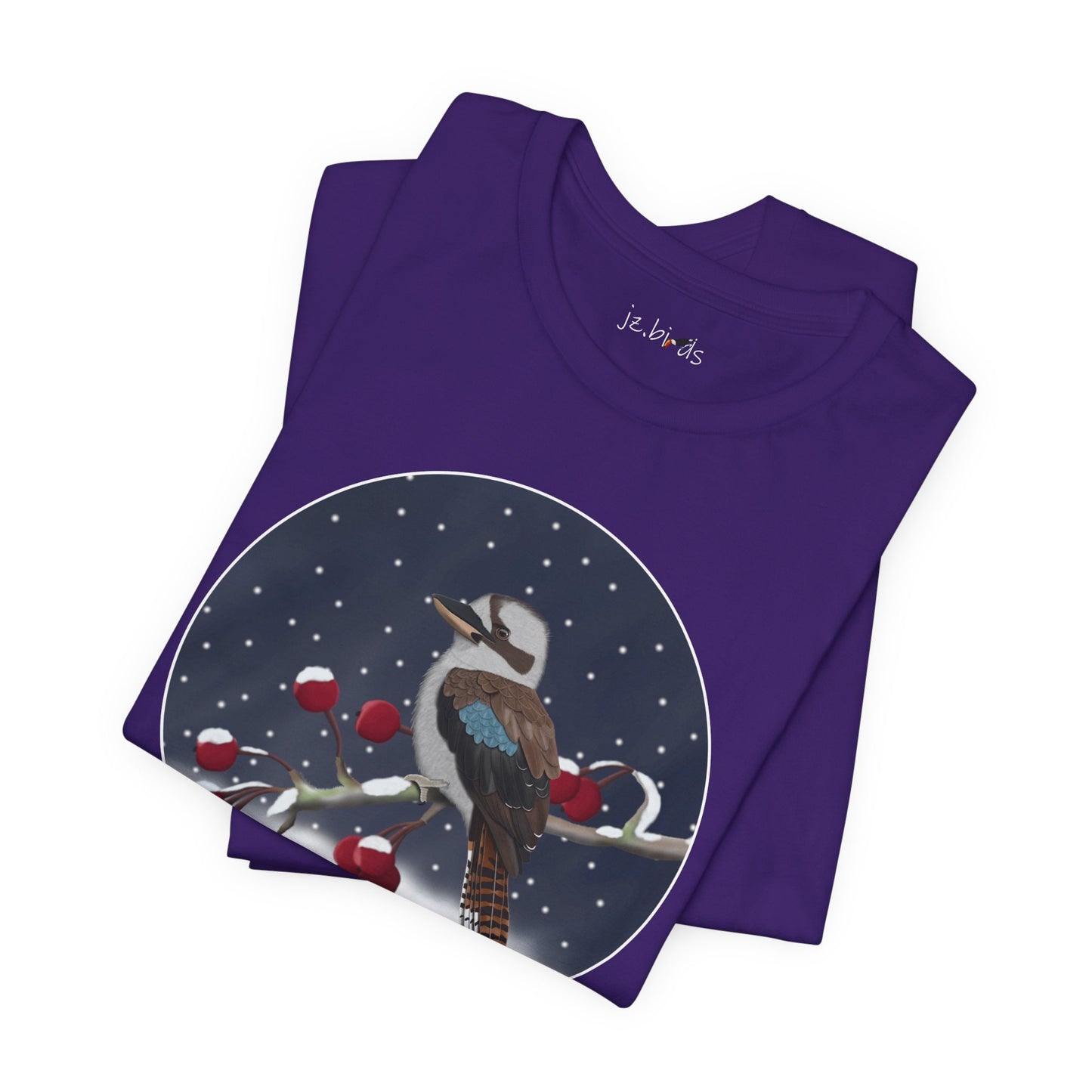 Kookaburra on a Winter Branch Birdwatcher Christmas Bird T-Shirt