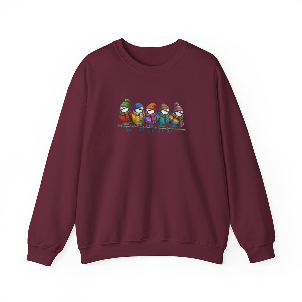 Blue Titmice Sweatshirt | Bird Watcher Crewneck | Unisex Songbirds Wearing Knit Gift for Bird Lovers
