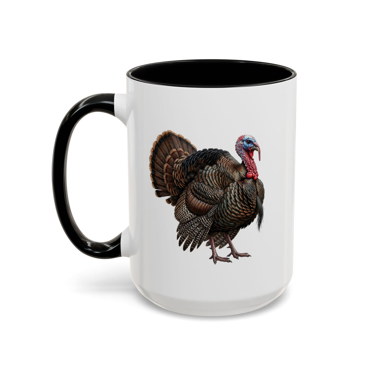 Thanksgiving Turkey Two-Tone Mug | Wild Turkey Bird Art Coffee Cup | Fall Gift