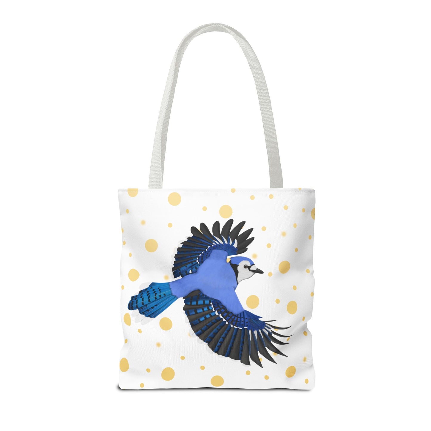 Blue Jay mit Goldenen Punkten Vogel Tragetasche 40x40cm