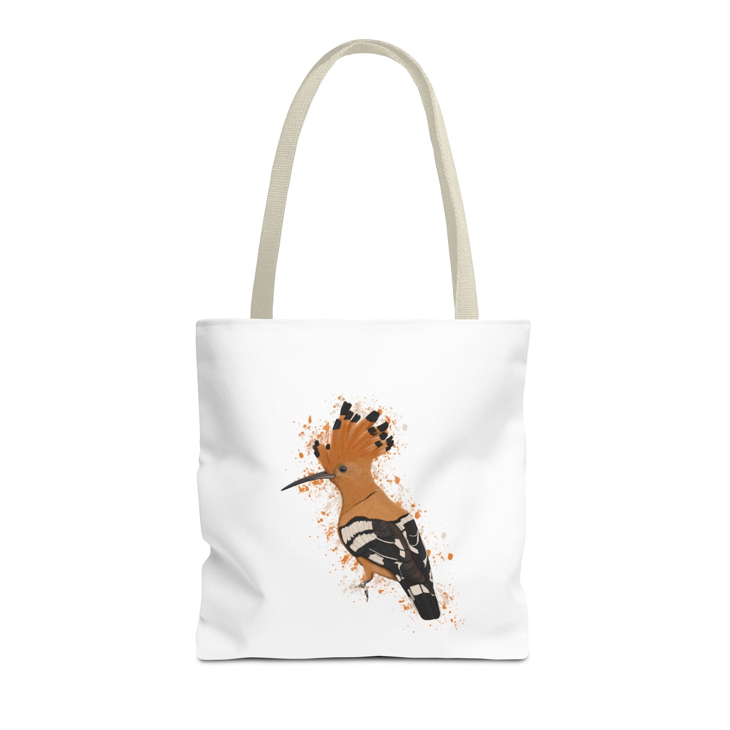 Wiedehopf Tragetasche 40x40cm Vogel Tasche Weiß für Vogelbeobachter