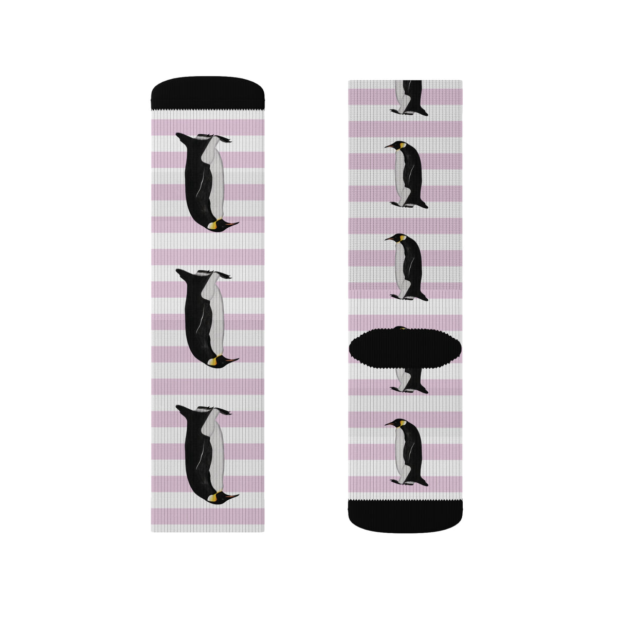 Penguin Bird Pink White Striped Socks All Over Prints – Accessories and Print style