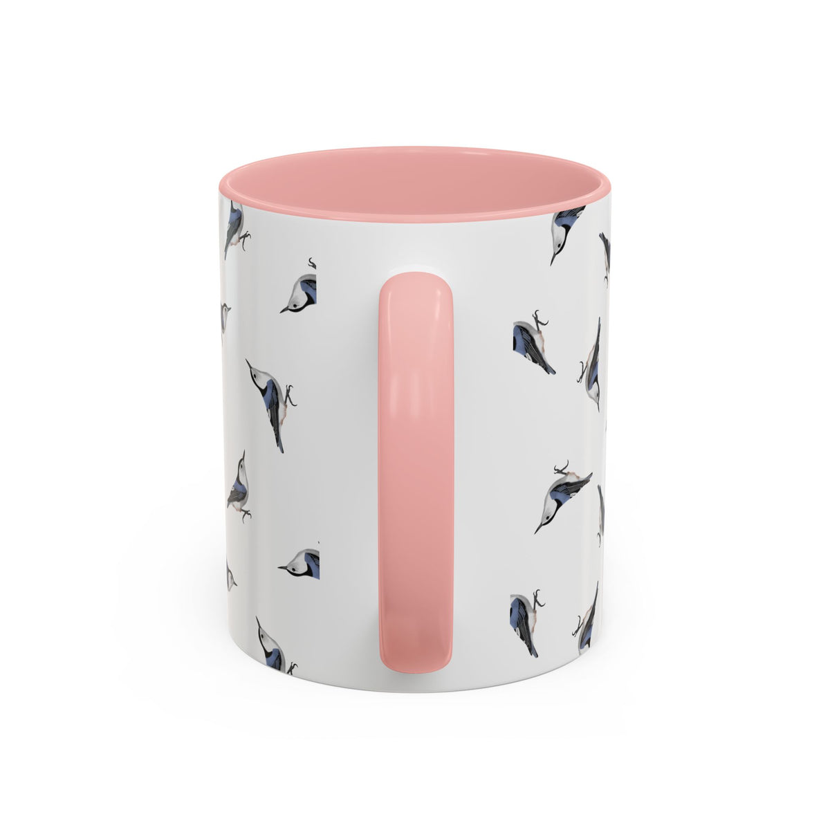Nuthatch All-Over Pattern Accent Mug | Colorful Bird Lover Gift for Birdwatchers