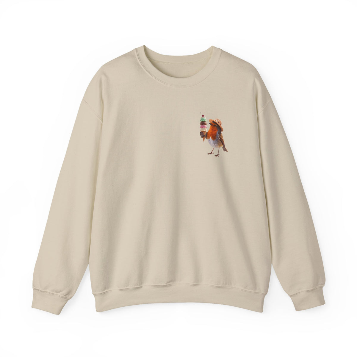 Robin Rosi Ice Cream Pocket Premium Sweatshirt for Bird Lovers